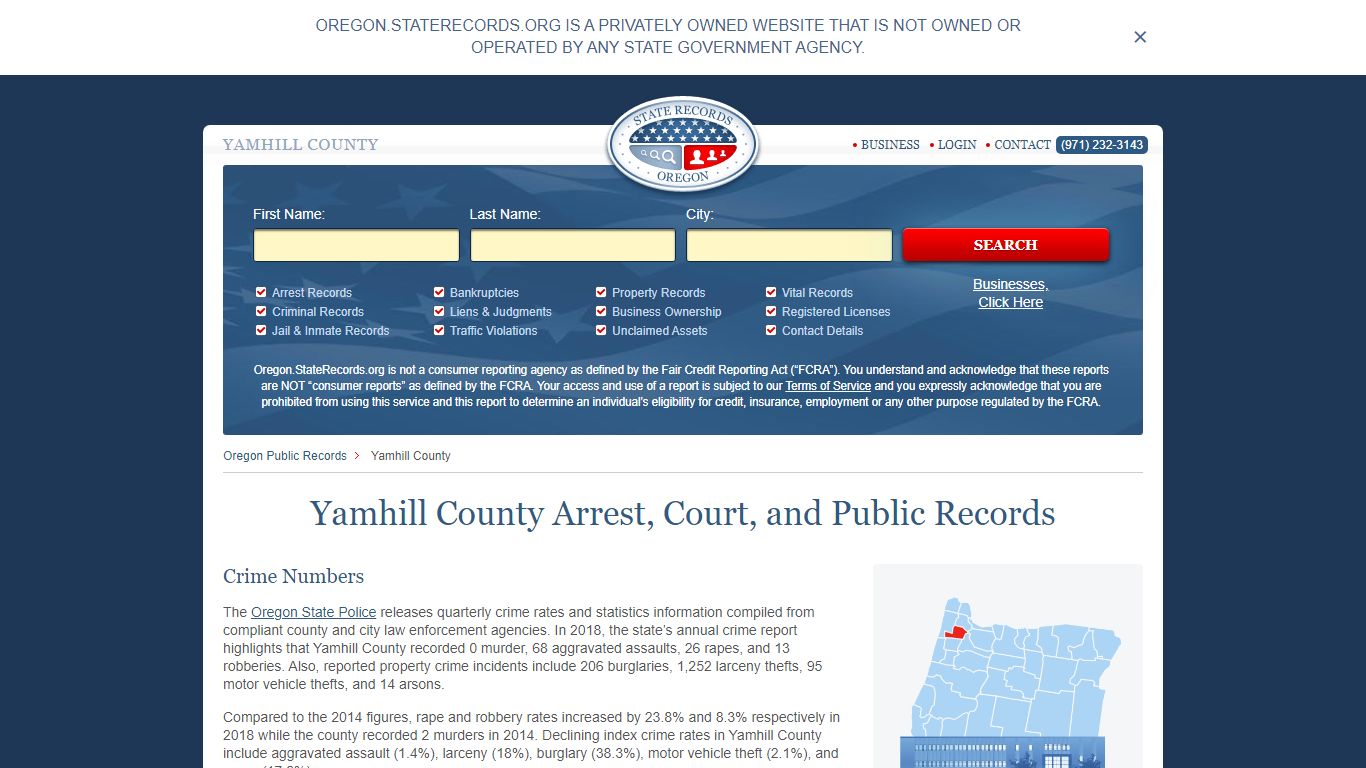 Yamhill County Arrest, Court, and Public Records